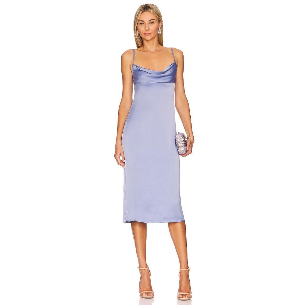 WeWoreWhat NWT Cowl Midi Dress in Slate Blue size 6